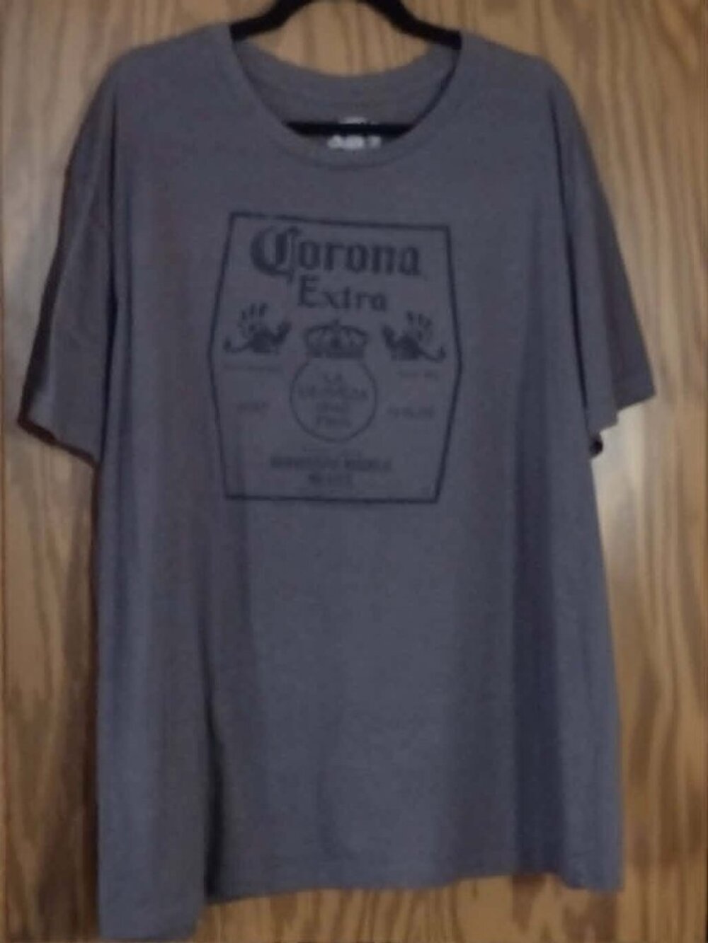 Men XL - Calypso Joe Corona Extra Label Tagless Short Sleeve T shirt - Gray